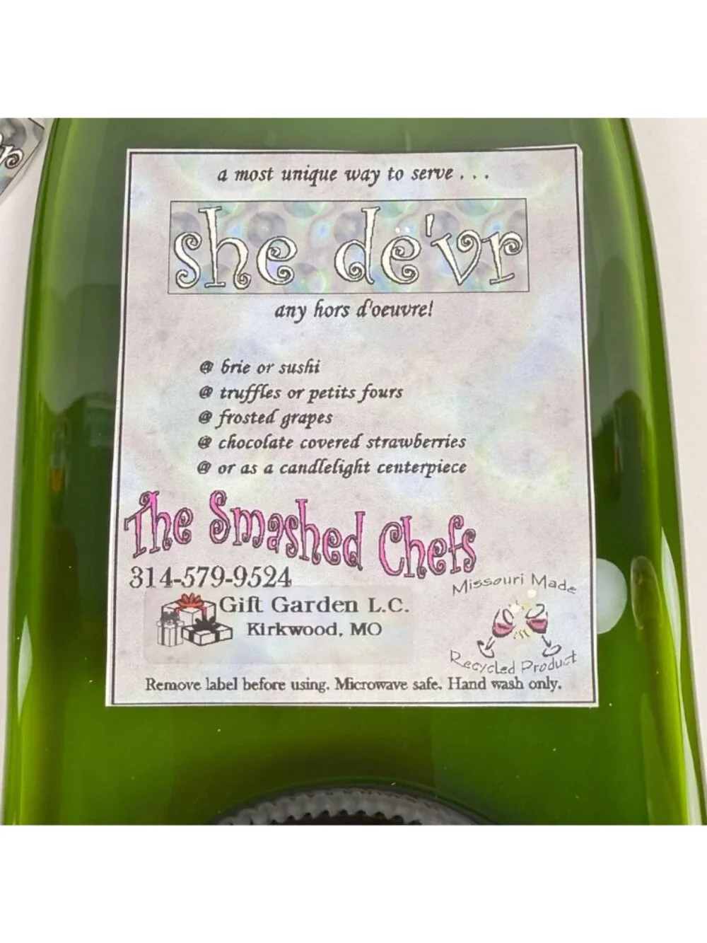 Recycled Green Glass Wine Bottle Serving Tray Charcuterie The Smashed Chefs